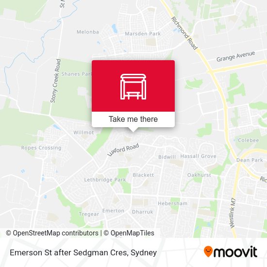 Emerson St after Sedgman Cres map