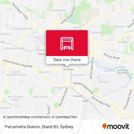 Parramatta Station, Stand B3 map