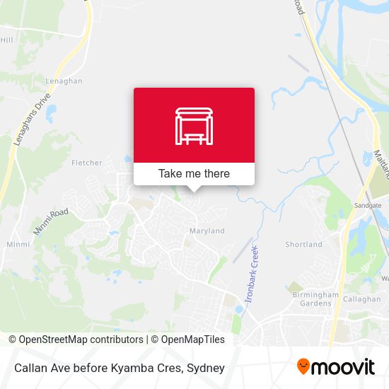 Callan Ave before Kyamba Cres map