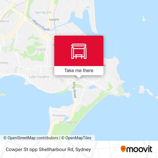 Cowper St opp Shellharbour Rd map