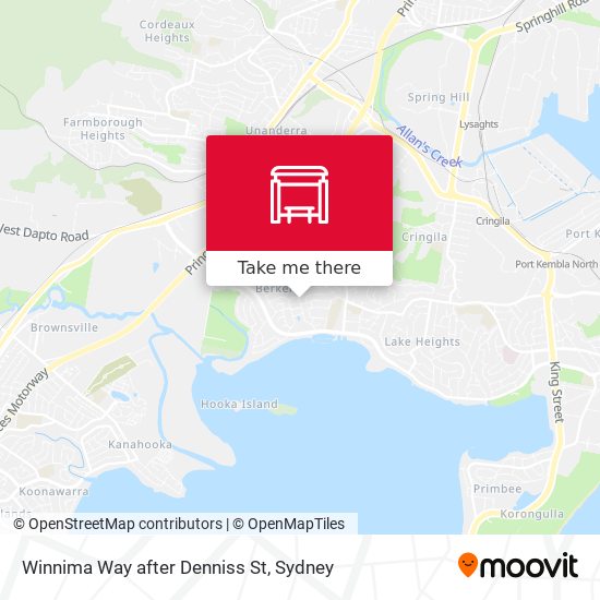 Winnima Way after Denniss St map