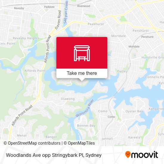 Woodlands Ave opp Stringybark Pl map