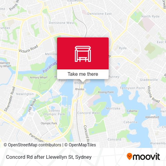 Concord Rd after Llewellyn St map