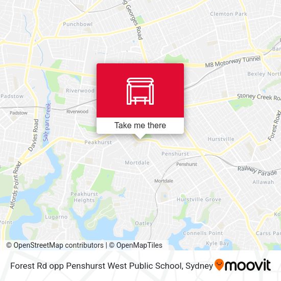 Forest Rd opp Penshurst West Public School map