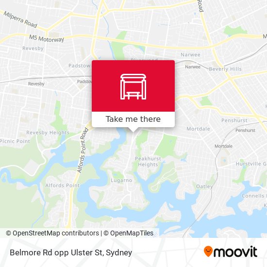 Belmore Rd opp Ulster St map