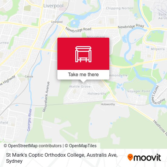 St Mark's Coptic Orthodox College, Australis Ave map