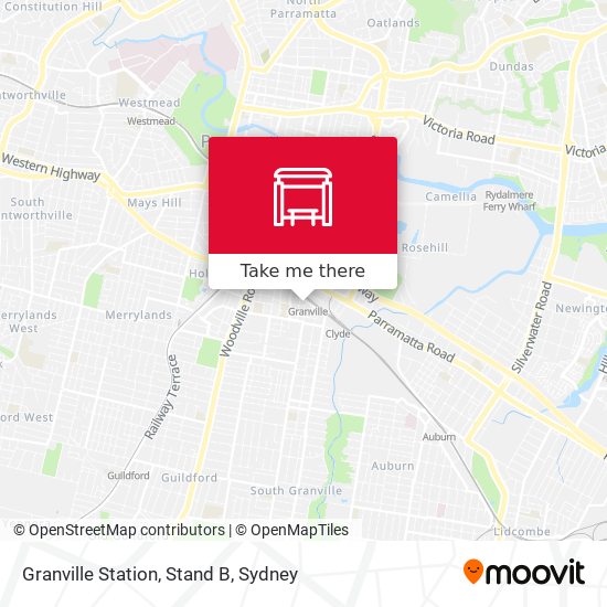 Mapa Granville Station, Stand B