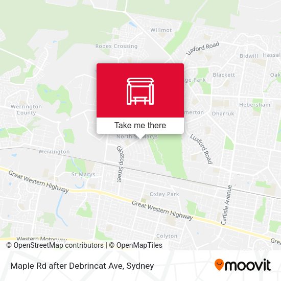 Maple Rd after Debrincat Ave map
