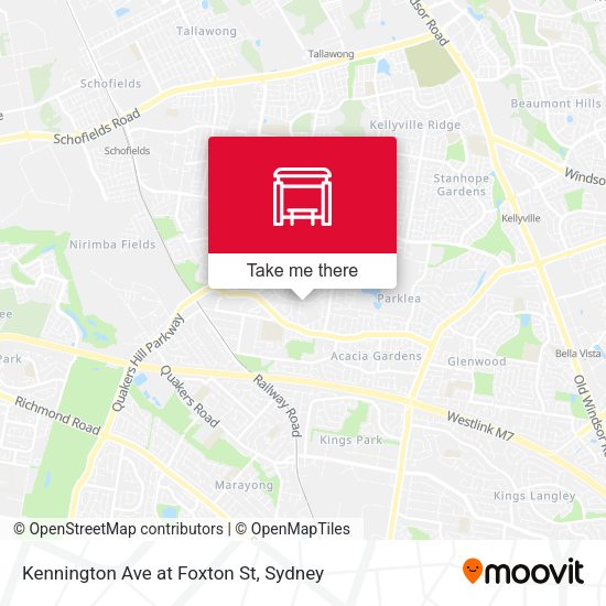 Kennington Ave at Foxton St map