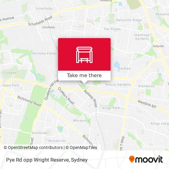 Pye Rd opp Wright Reserve map