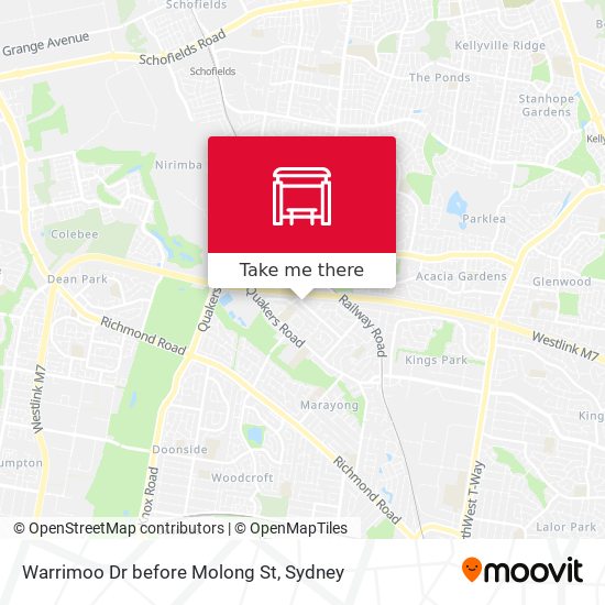 Warrimoo Dr before Molong St map