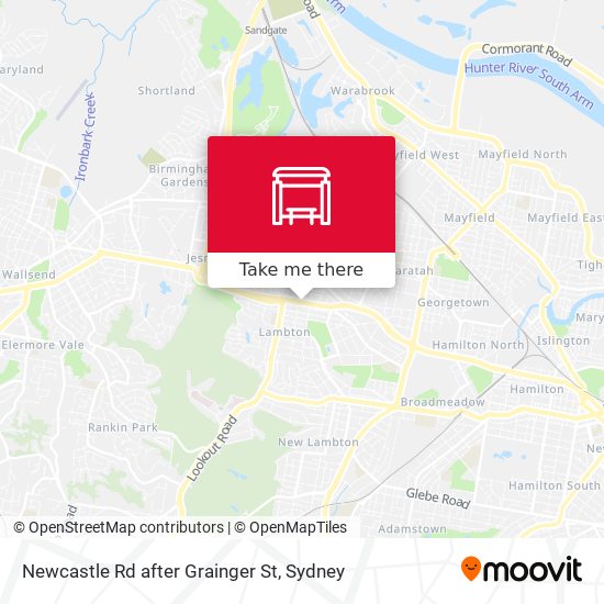 Newcastle Rd after Grainger St map