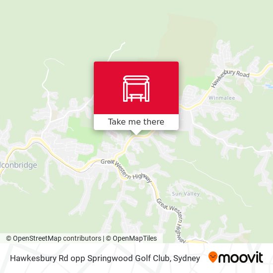 Mapa Hawkesbury Rd opp Springwood Golf Club