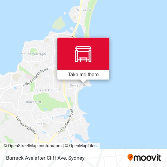 Barrack Ave after Cliff Ave map