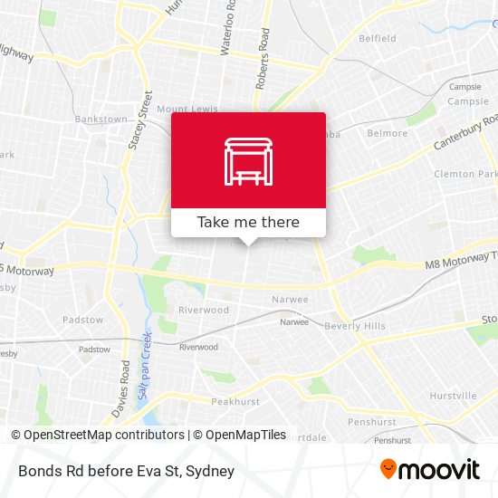 Bonds Rd before Eva St map