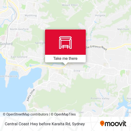Central Coast Hwy before Karalta Rd map