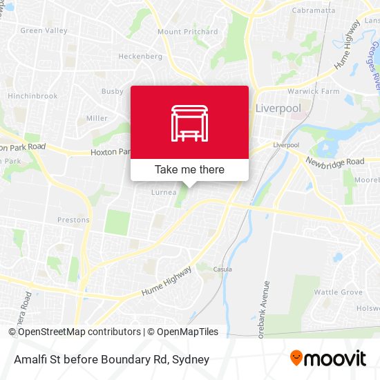 Amalfi St before Boundary Rd map