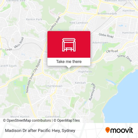 Madison Dr after Pacific Hwy map