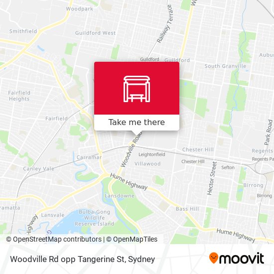 Woodville Rd opp Tangerine St map