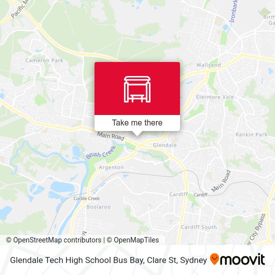 Glendale Tech High School Bus Bay, Clare St map