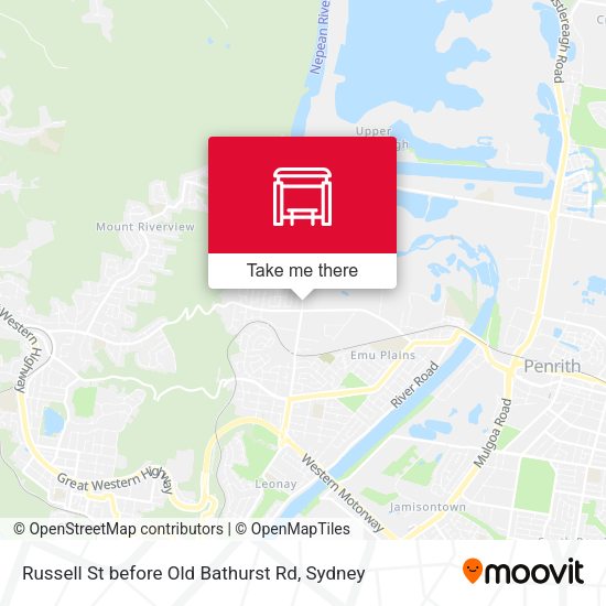 Russell St before Old Bathurst Rd map