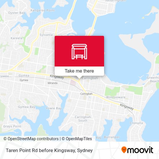 Taren Point Rd before Kingsway map