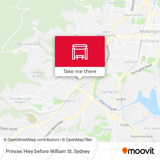 Princes Hwy before William St map