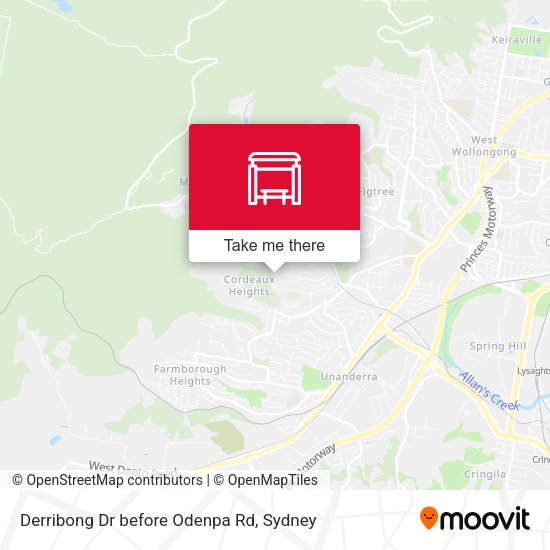 Derribong Dr before Odenpa Rd map
