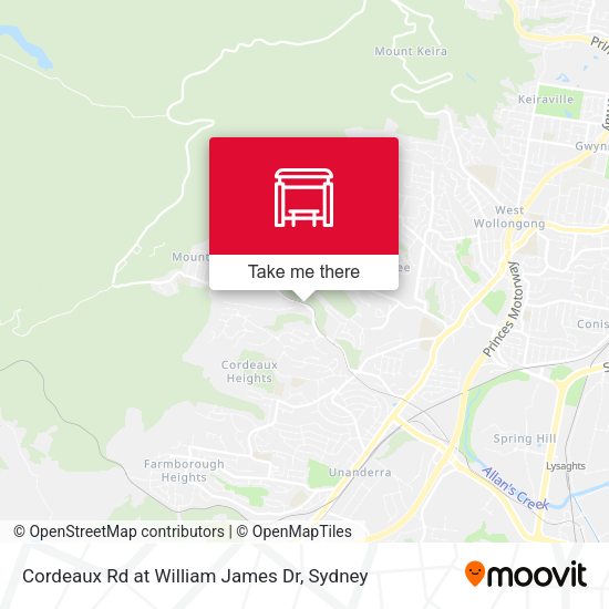 Cordeaux Rd at William James Dr map