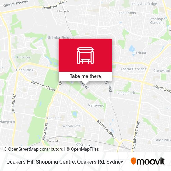 Quakers Hill Shopping Centre, Quakers Rd map