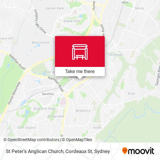 St Peter's Anglican Church, Cordeaux St map