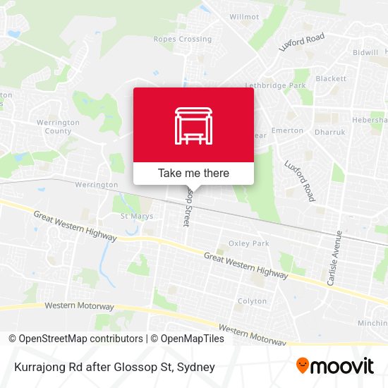 Kurrajong Rd after Glossop St map