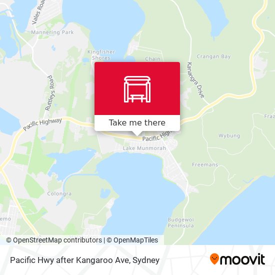 Pacific Hwy after Kangaroo Ave map