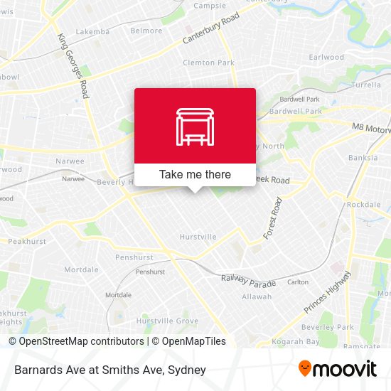 Barnards Ave at Smiths Ave map