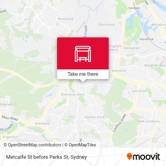 Metcalfe St before Perks St map
