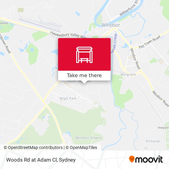 Woods Rd at Adam Cl map