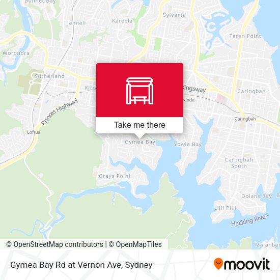 Gymea Bay Rd at Vernon Ave map