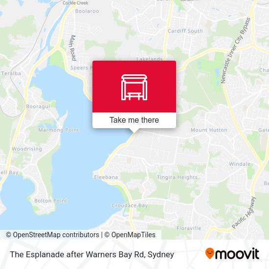 The Esplanade after Warners Bay Rd map