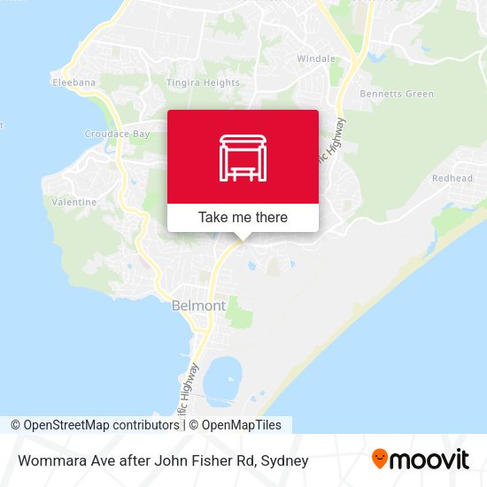 Wommara Ave after John Fisher Rd map