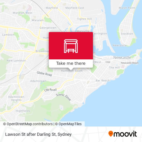 Lawson St after Darling St map