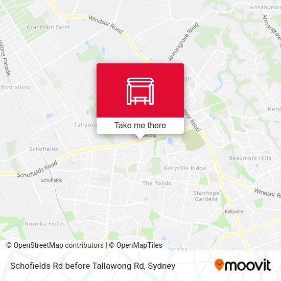 Schofields Rd before Tallawong Rd map