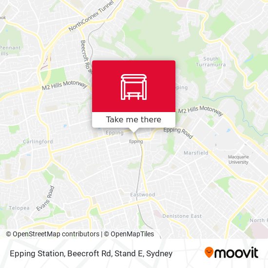 Mapa Epping Station, Beecroft Rd, Stand E