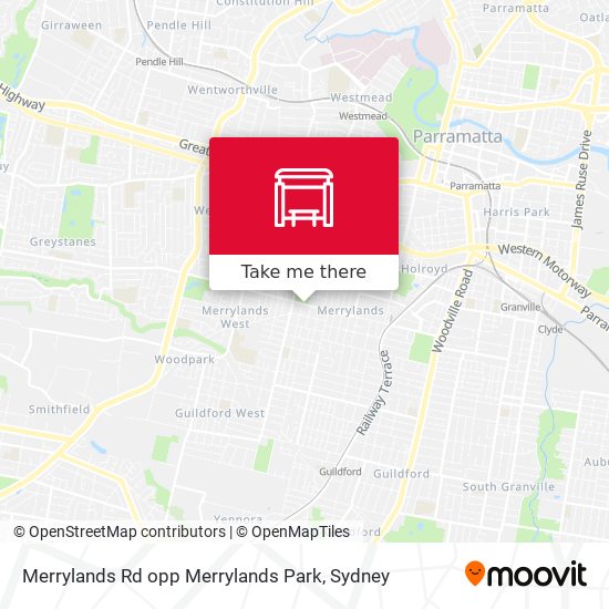 Merrylands Rd opp Merrylands Park map