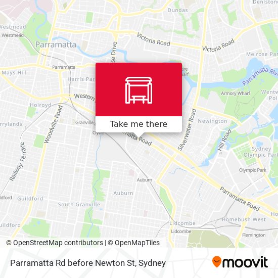 Parramatta Rd before Newton St map