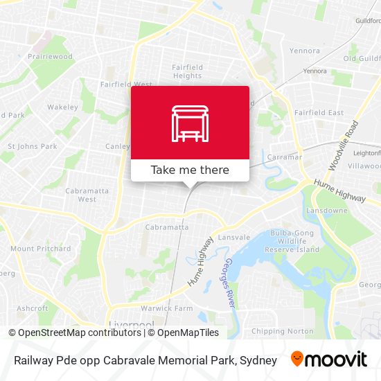 Railway Pde opp Cabravale Memorial Park map