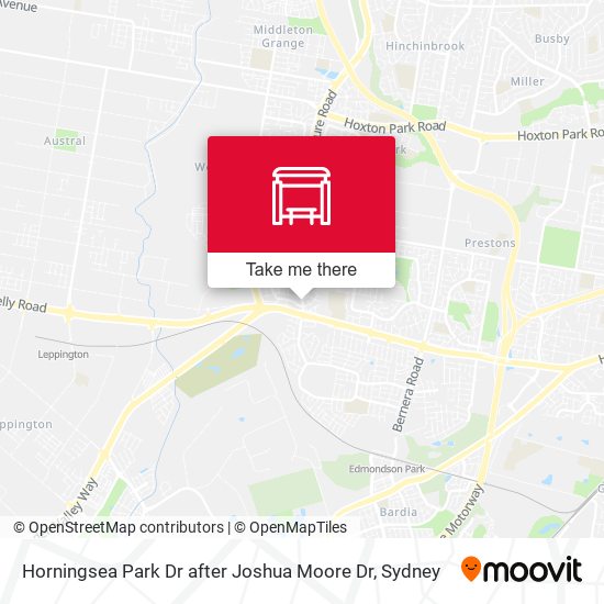 Horningsea Park Dr after Joshua Moore Dr map