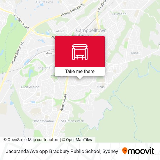 Jacaranda Ave opp Bradbury Public School map
