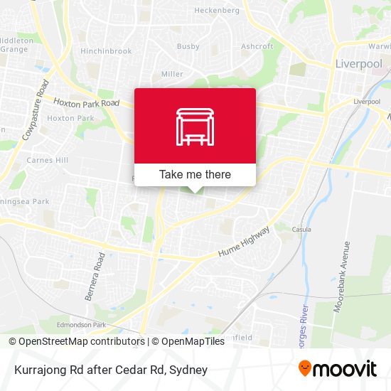 Kurrajong Rd after Cedar Rd map