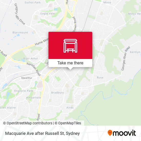 Macquarie Ave after Russell St map