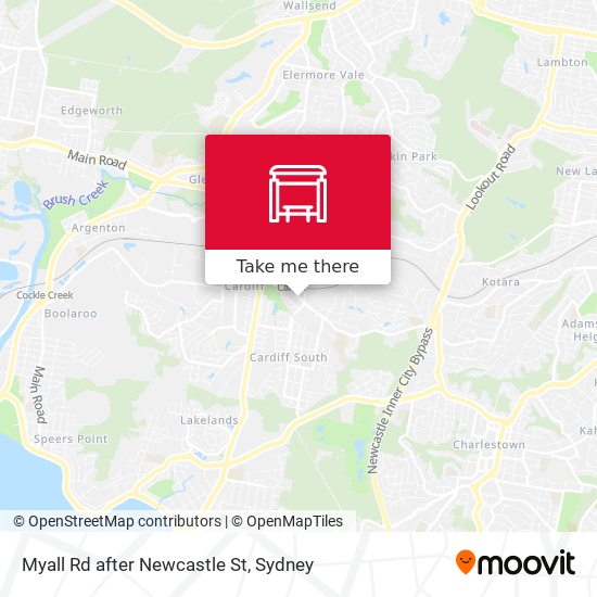 Myall Rd after Newcastle St map